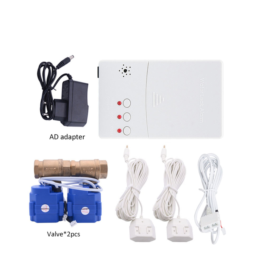 Flood Alert Overflow Detection Water Leakage Sensor Auto Cut Off Valve 1/2"(DN15) For Home Smart Liquid Level Detector Alarm Kit