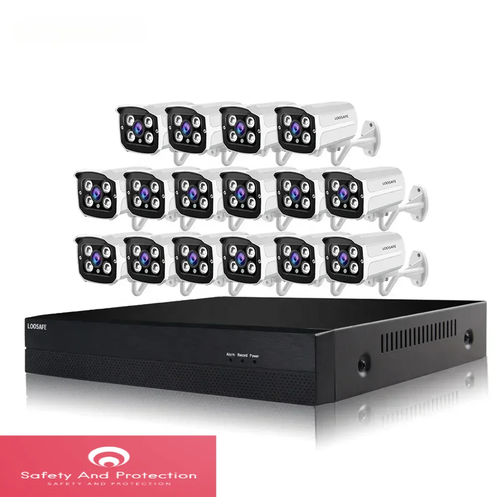 Loosafe Recorder 1080p Mini Dual Stream 16ch Outdoor Waterproof Security Camera System CMS Centralized Monitoring AHD DVR Kit