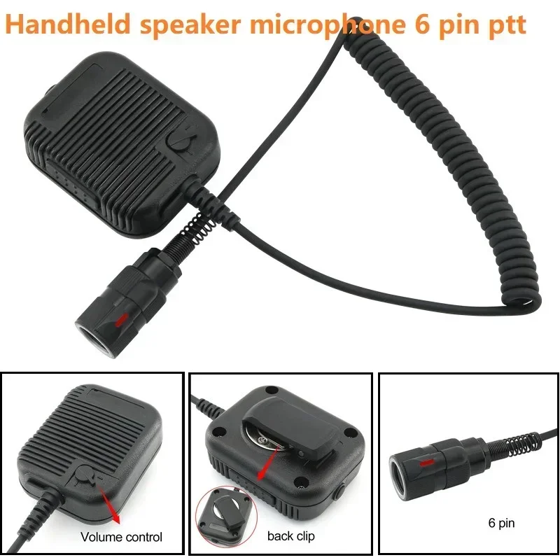 Tactical 6-pin Ptt Handheld Speaker Microphone Tactical Military Airsoft Sports Adapter for PRC152 PRC148 PRC163 Walkie-talkie