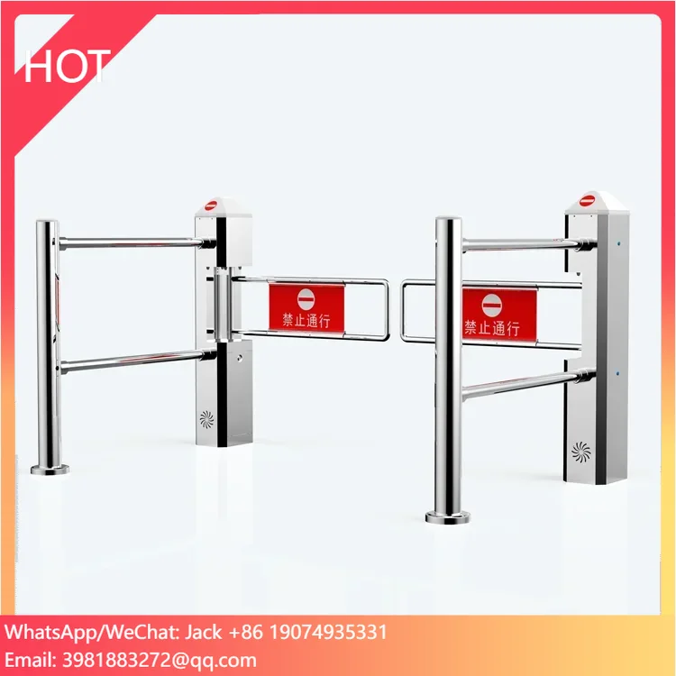 Supermarket security entrance automatic mechanical swing barrier door gate with sensor electric swing turnstile barrier gate