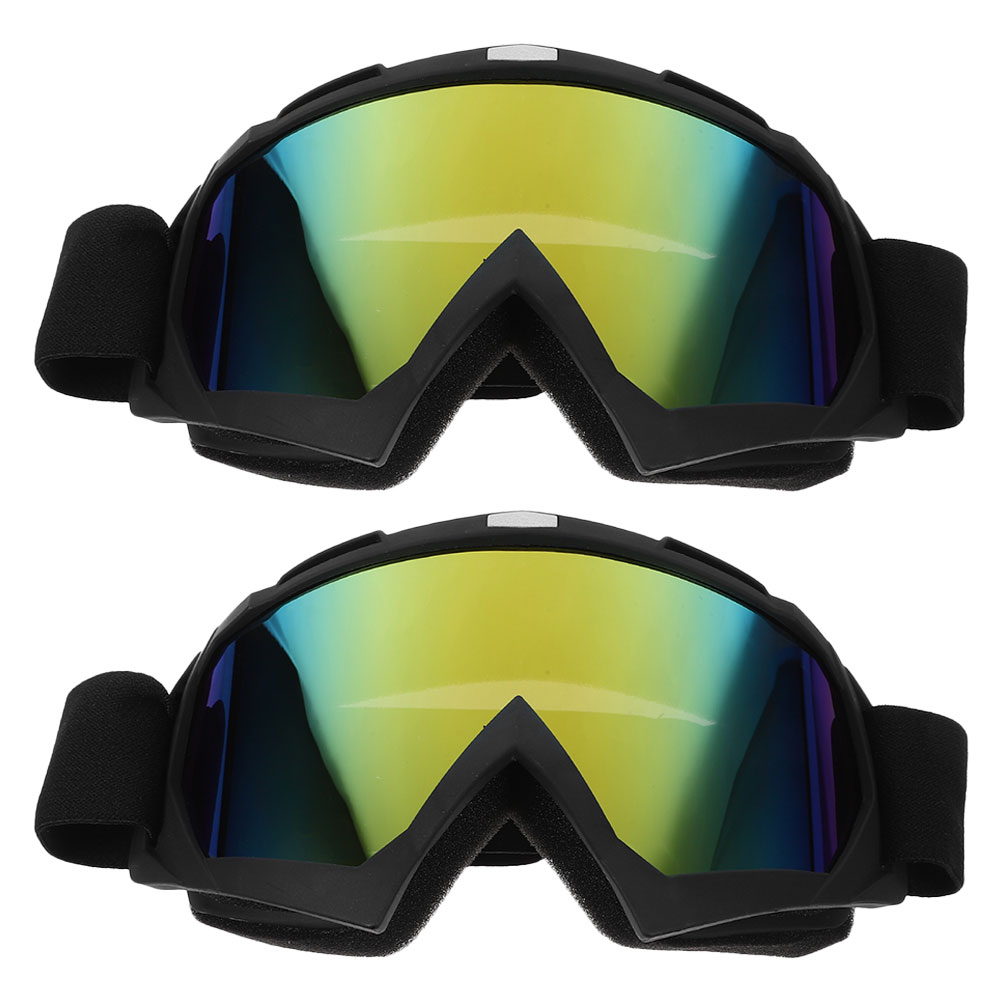 2pcs Motocross Clear Cycling Glasses Dirt Bike Riding Windproof Ski Goggles Protective Eyewear For Men Women Youth Kids