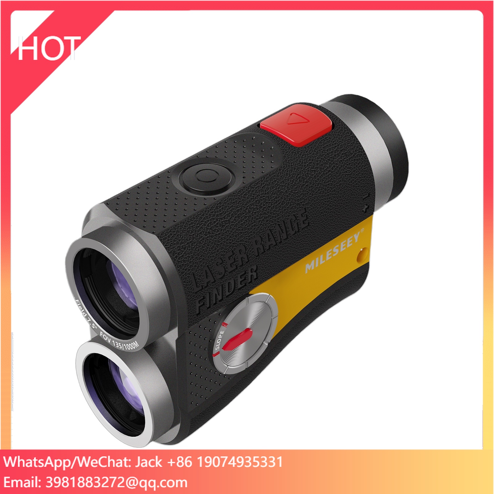 MILESEEY PFS2 Dual Red Black Display Laser Golf Rangefinder With 600m Slope Adjusted Flag Lock Distance Meter