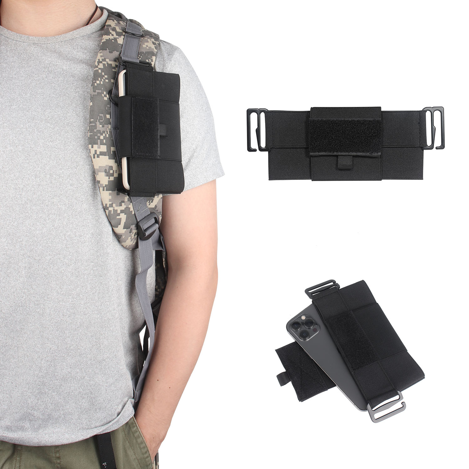 Kosibate Tactical Pouch Shoulder Strap Belt Waist Pack Phone Holder Case Outdoor Sports Hunting Bag