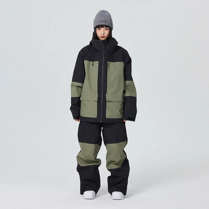 Winter Outdoor Thermal Windproof Waterproof Skiing Suit Woman Man Sportswear Breathable Wear Resistant Two Piece Ski Sets Adult