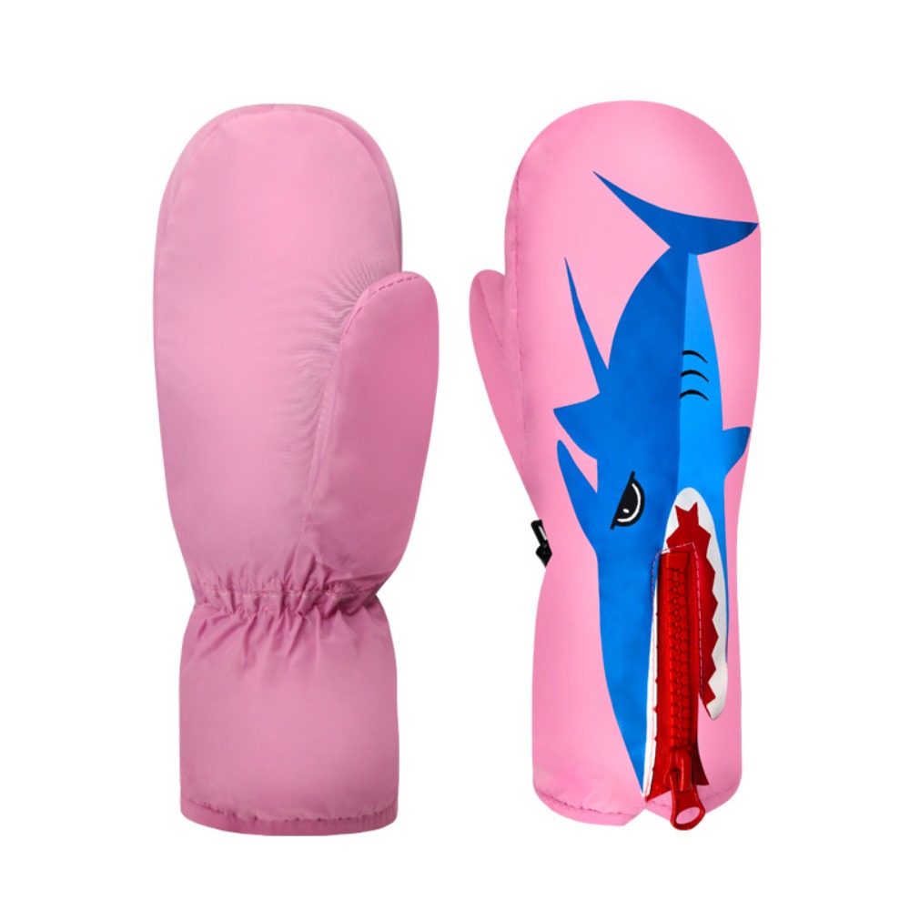Ski Accessories Warm Ski Gloves Antiskid Windproof Children's Gloves Adding Cotton Plush Winter Gloves Riding