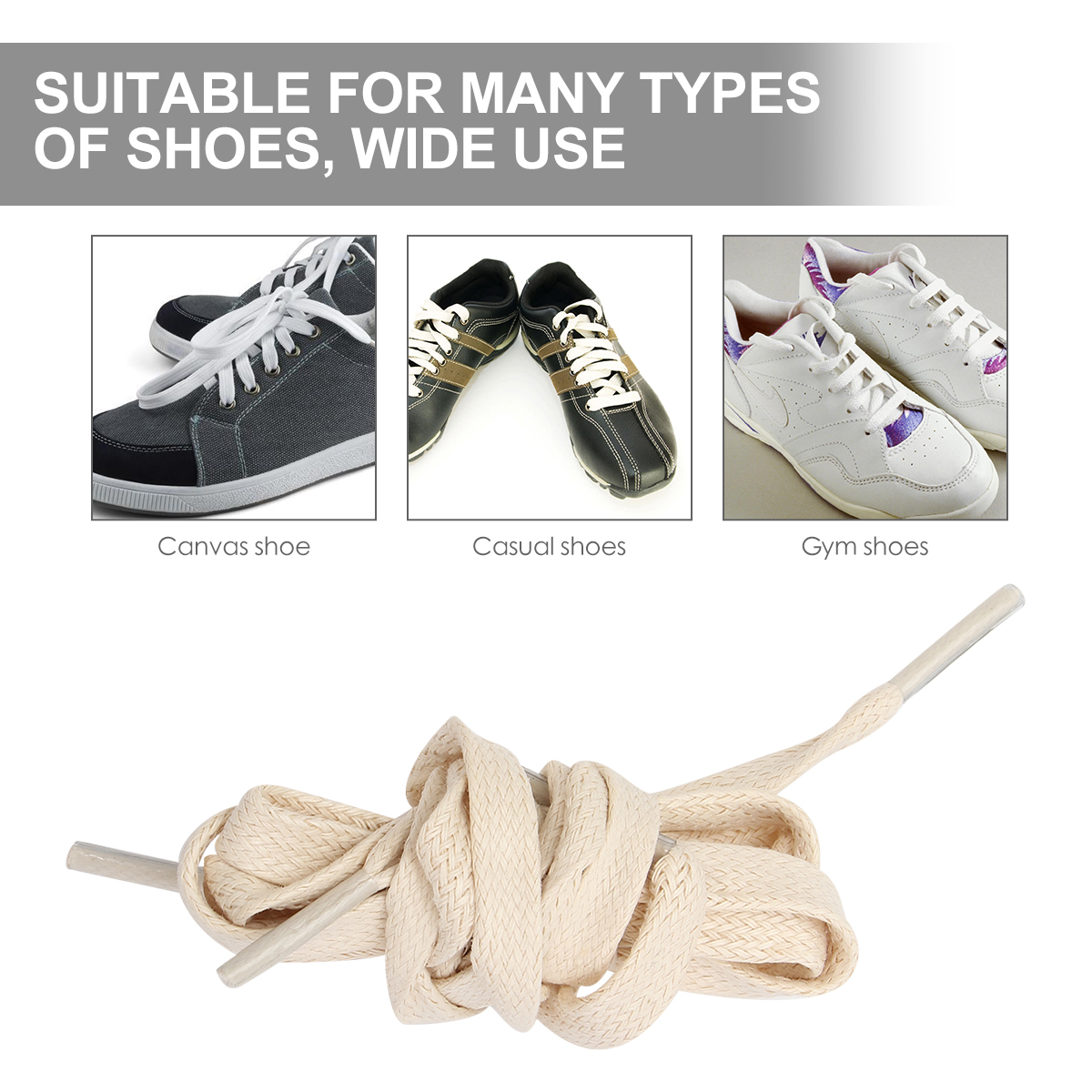 1 Pair Waxed Cotton Shoelaces Flat Sneakers Shoe Ties For Sports Running Casual Shoes Eco-Friendly Anti-Fray Gift Colorful Mix