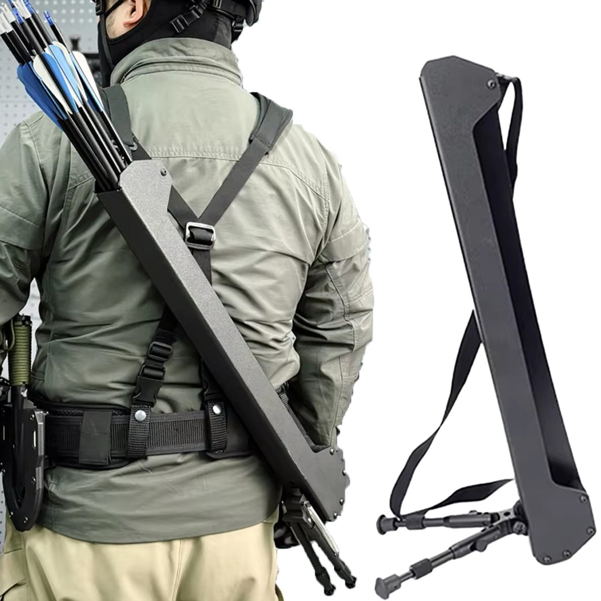 Knapsack Arrow Quiver Quick Response Alloy Archer Box Shooting Range Training Archery Tactical Arrow Box Outdoor Hunting Gear