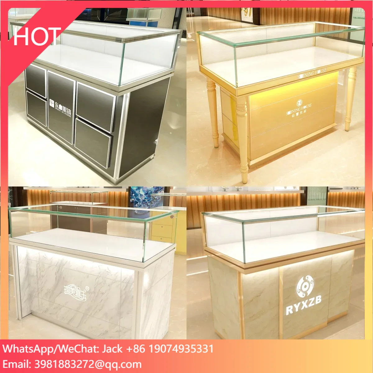 design gold led light hinge hidden wood smart drawer lock cupboard wall set jewelry showcase used cabinet display for shop