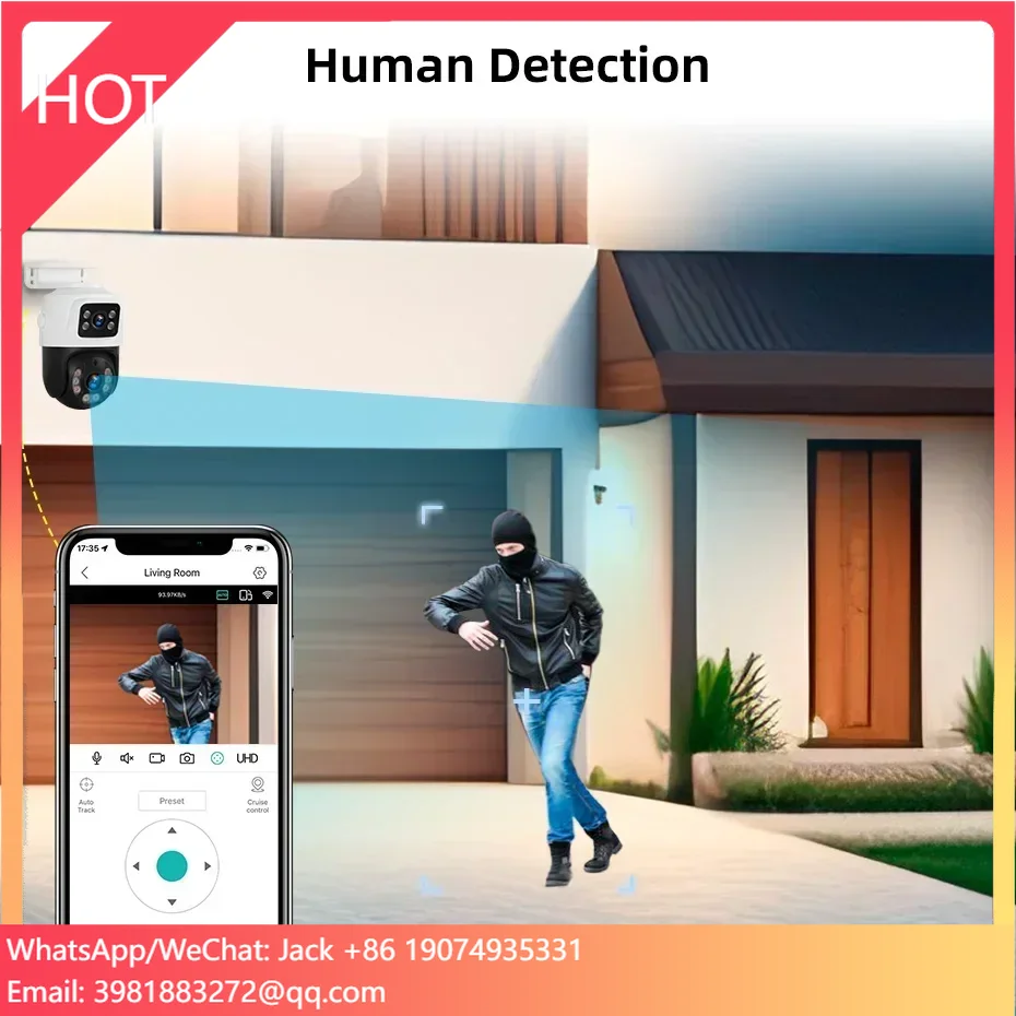 KERUI 6MP Network Camera Dual Screen IP CCTV Surveillance System POE Cameras NVR System PTZ Outdoor Wifi Cameras Security System