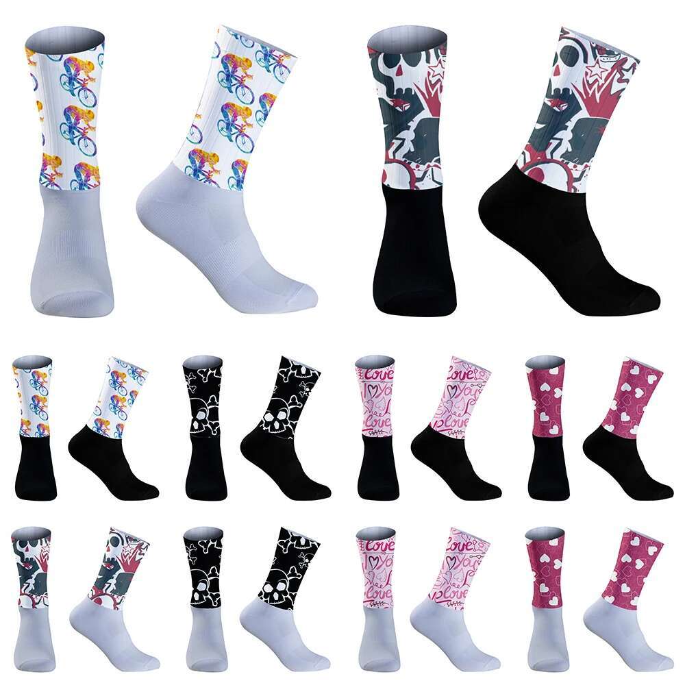 2024 New Summer Anti Slip Seamless Breathable Cycling Socks Aero Bike Wearproof Road Socks