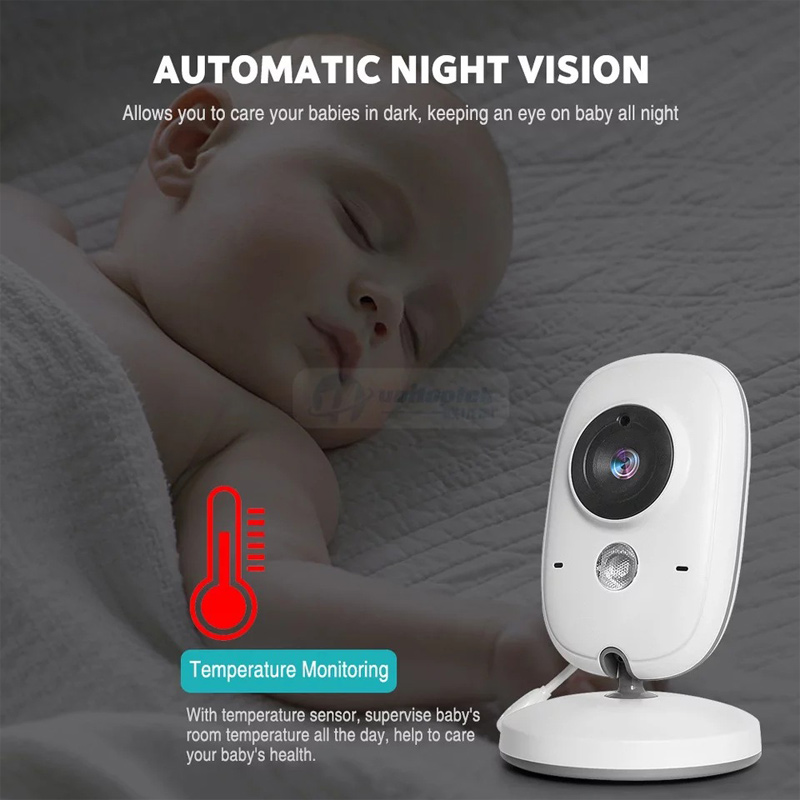 VB602 Little Kids Caregiver Two-way Talk Back Wireless Surveillance Cameras Portable Baby Monitor Auto Night Vision USB Charging