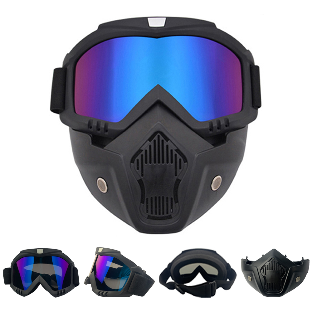 Outdoor Ski Snowboard Mask Snowmobile Skiing Goggles Windproof Motocross Protective Glasses Safety Goggles With Mouth Filter