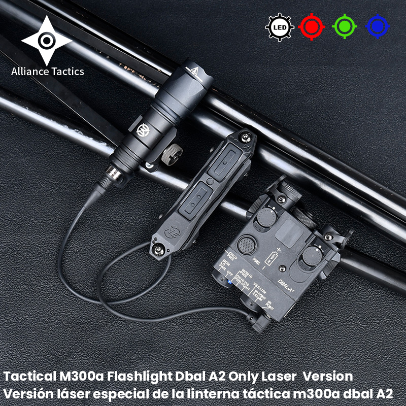Airsoft DBAL A2 M300 M600 Flashlight Red Green Dot Laser Only Laser Pressure Switch Tacitcal Hunting Weapon Light Fir 20mm Rail