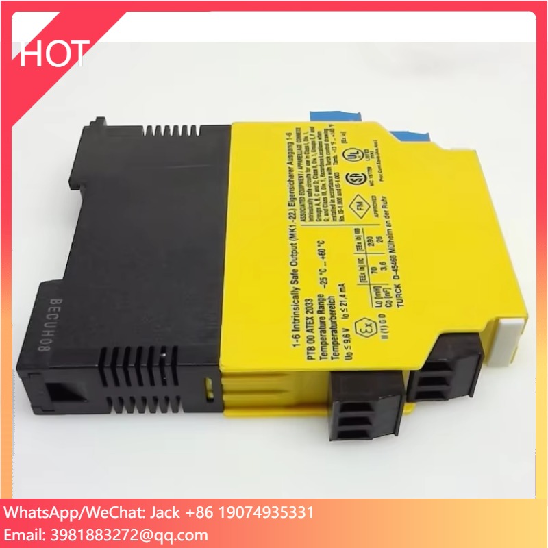 Turck MK13-222EX0-R/24VDC Intrinsically Safe Barrier Relay For Hazardous Industrial Signal Isolation