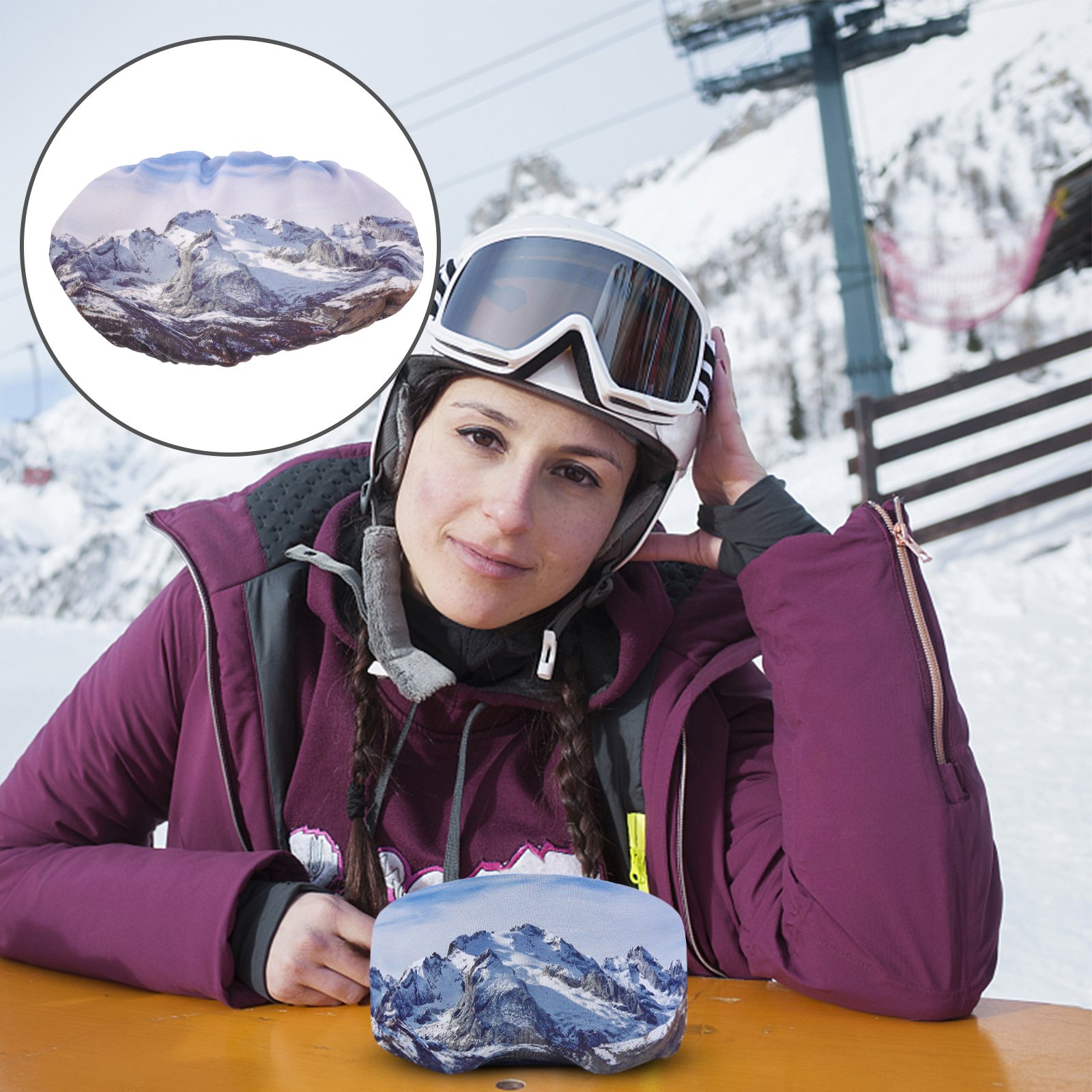 Portable Ski Goggle Cover Protective Goggle Cover Elastic Goggle Covers Outdoor Goggle Covers Skiing Eyewear Snowboard Goggle