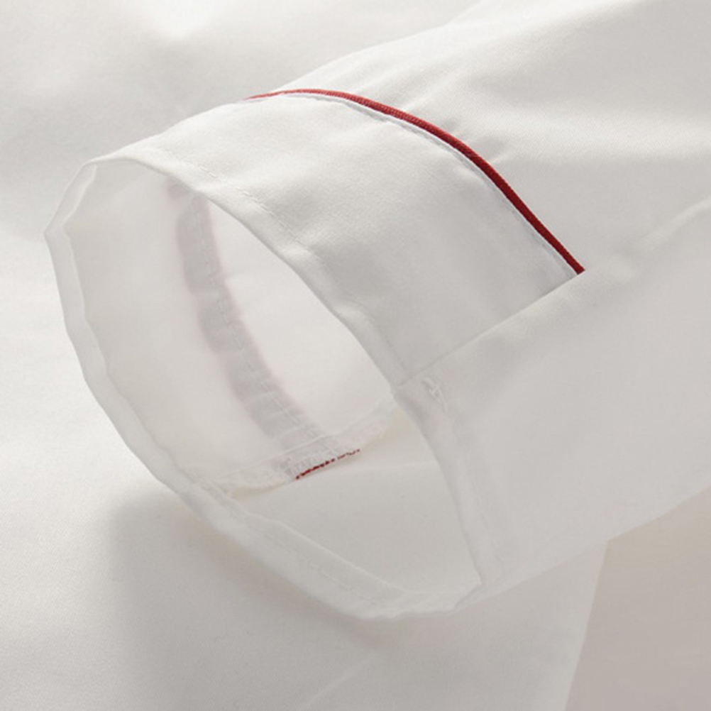 Short Sleeve White Coat Casual Loose Chef Clothing Oil Proof Easy Wash Mens Cook Jacket Workshop
