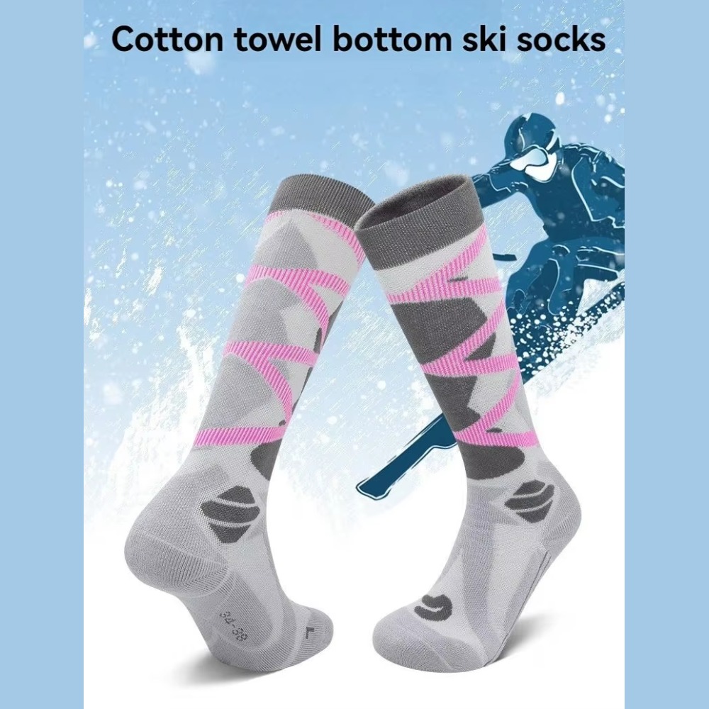 Winter Warm Thickening Ski Stockings Hiking Socks For Women Men Children Anti-Cold Skiing Outdoor High Sports Stockings