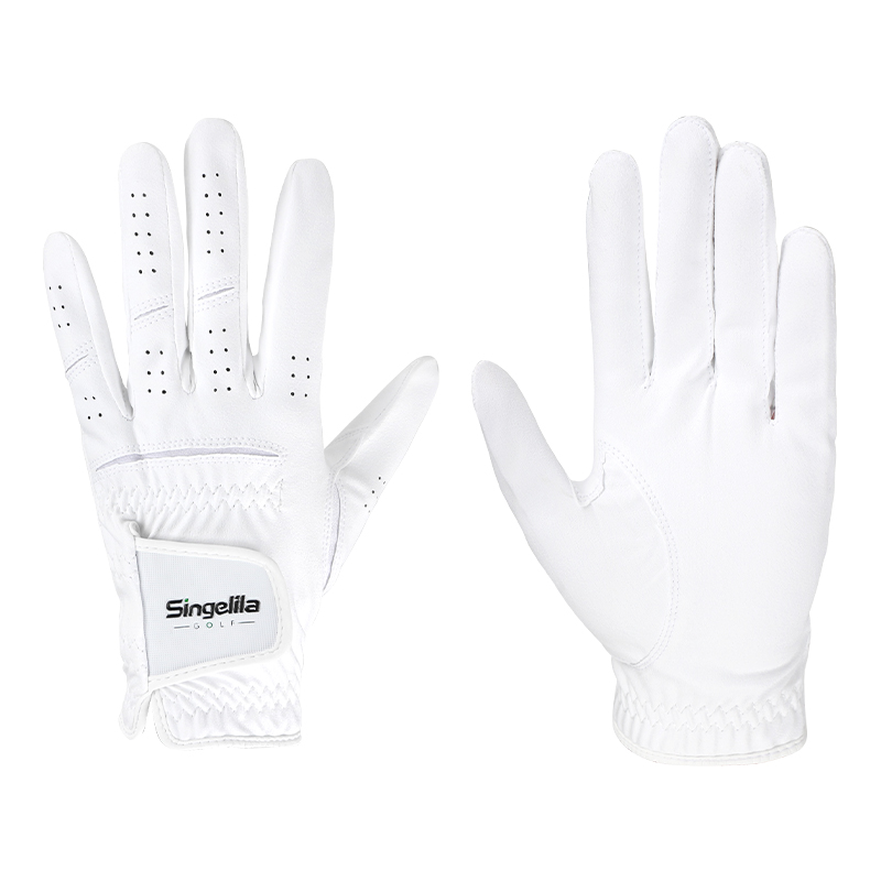 Men's Golf Gloves White Golf Gloves Wear-resistant Breathable Microfiber Non-slip Fabric Left Right Hands Comfort A Pair Outdoor