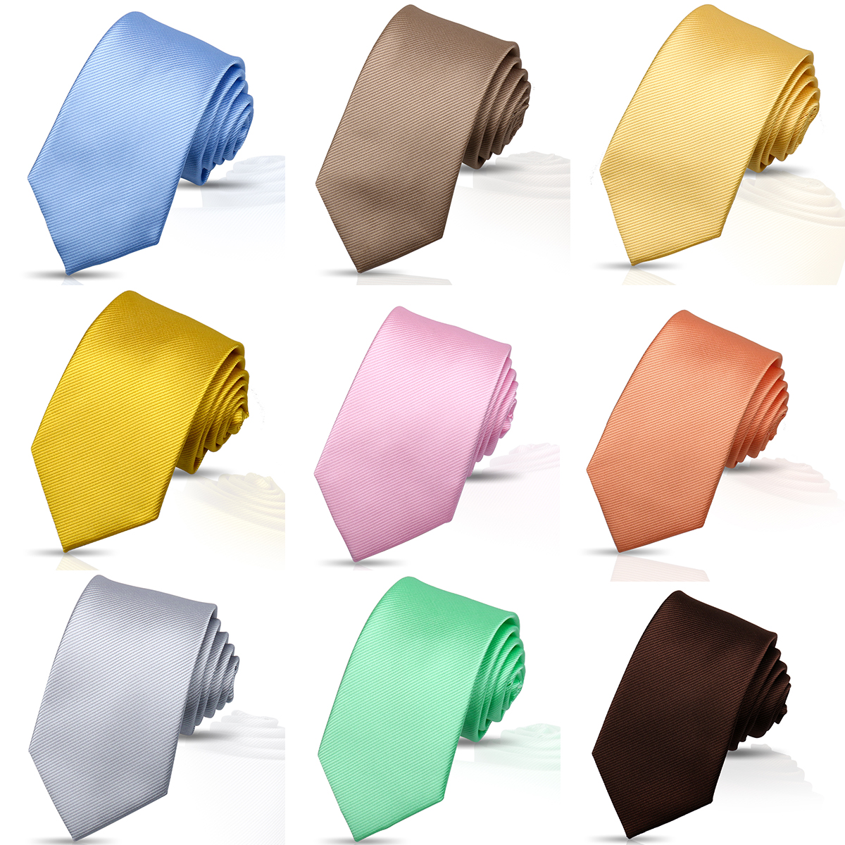 Ties For Men Solid Necktie Wedding Business Ties 7.5cm Slim Coffee Wine Classic Neckties Mens Business Gift Fashion Gravats