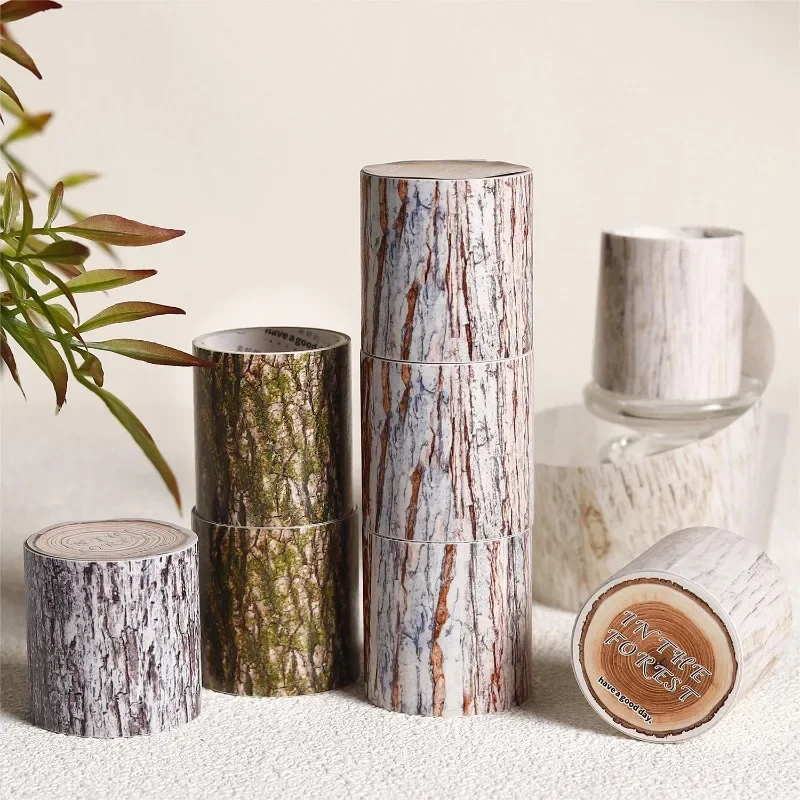 1Roll 2M Tape Forest Pattern Tree Pattern Handbook Decoration Loop Sticker Adhesives Tapes Scrapbooking cut 40mm*2M