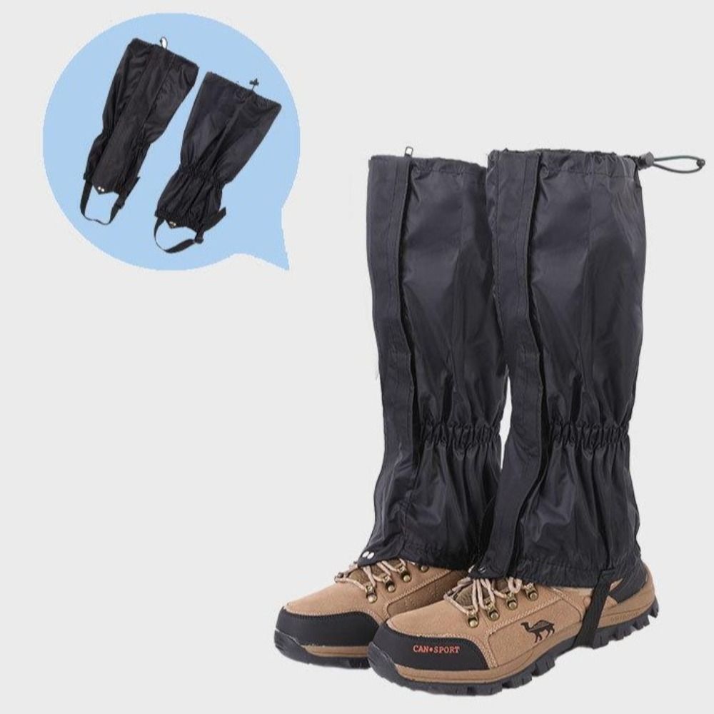 Long Tube Winter Outdoor Leg Gaiters Keep Warm Adjustable Pants Shoes Cover Elastic Strap with Zipper Legs Protection Guards