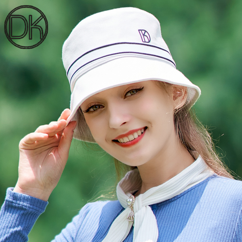 White Bucket Hat Women Golf Wear Sun Protective Fisherman Hat Outdoor Sport Cap Casual Running Cycling Travel Beach Accessories