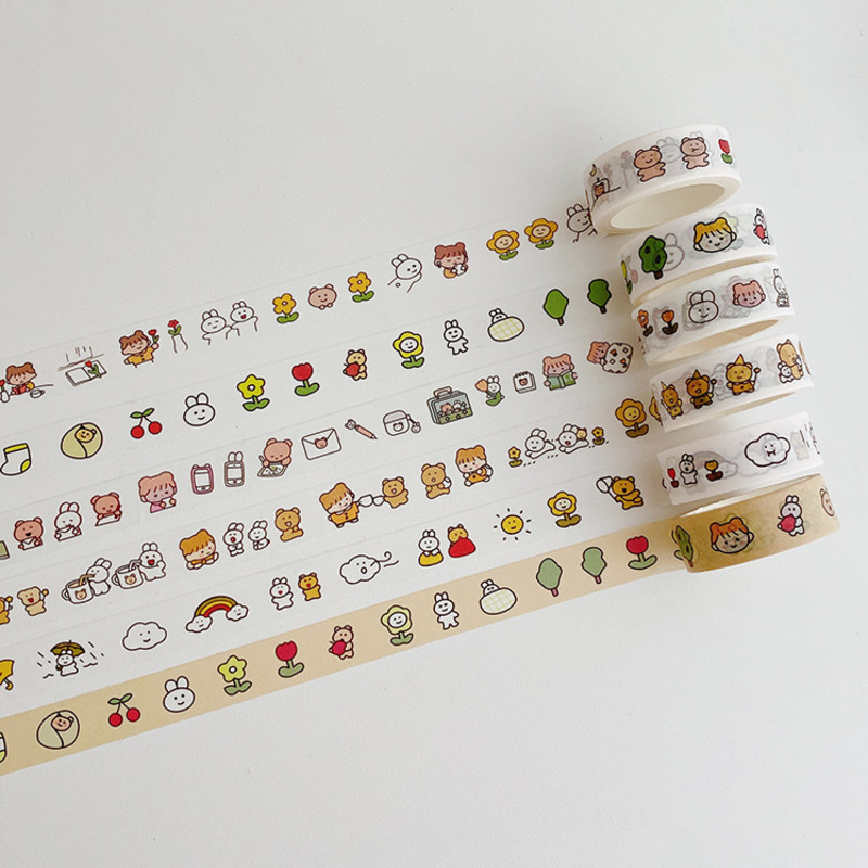 Korean Cute Forest Girl Washi Tape Hand Account Photo Album Diy Decorative Sticker Sealing Sticker Masking Tape Stationery