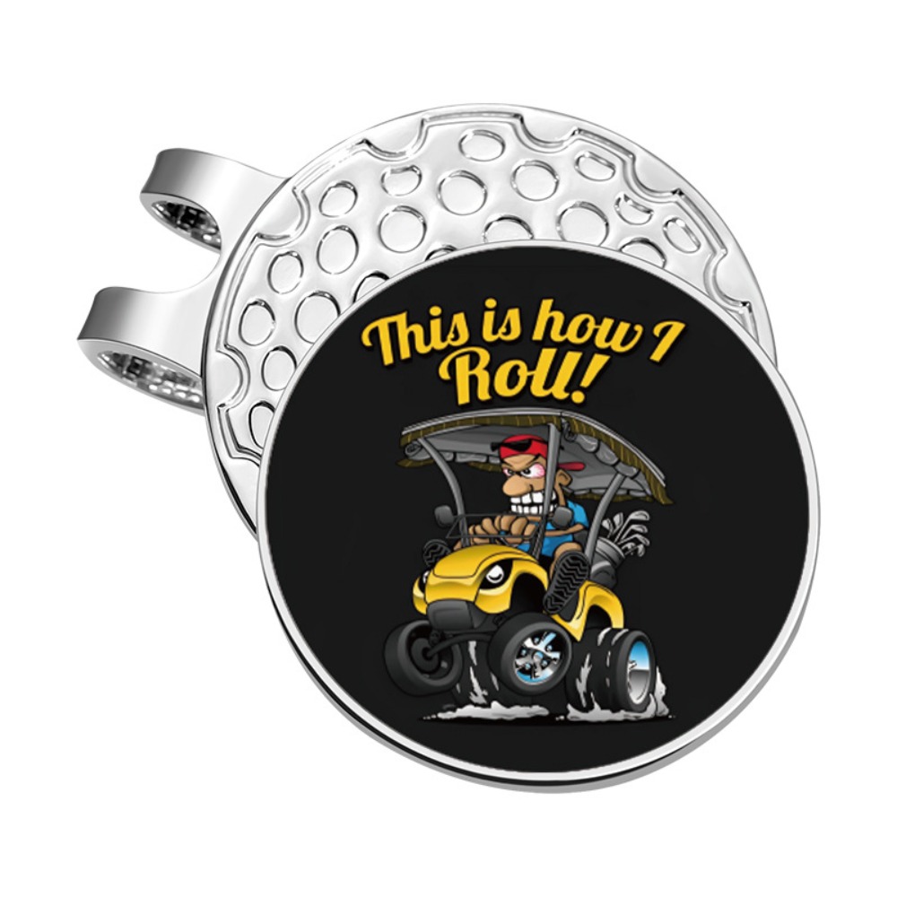 Magnetic Golf Hat Clips Golfer Pattern Position Marker Golf Ball Marker Metal Material Trendy Decorative Golf Cap Clips
