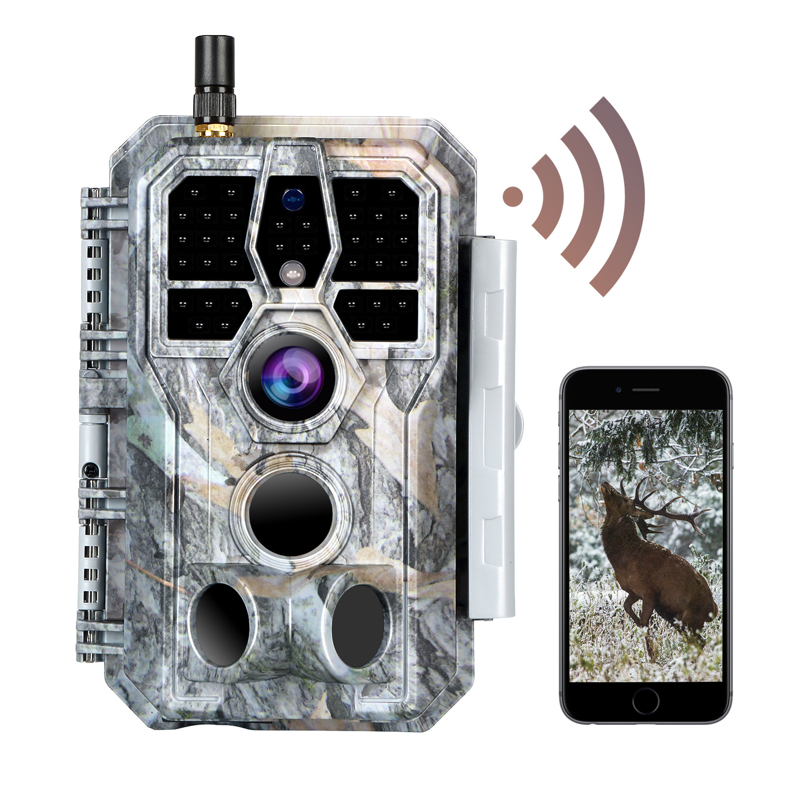Private Model 4K Hunting Trail Camera With WIFI APP 0.2s Trigger IR Range 30m Support  Waterproof Wildlife Motion Surveillance