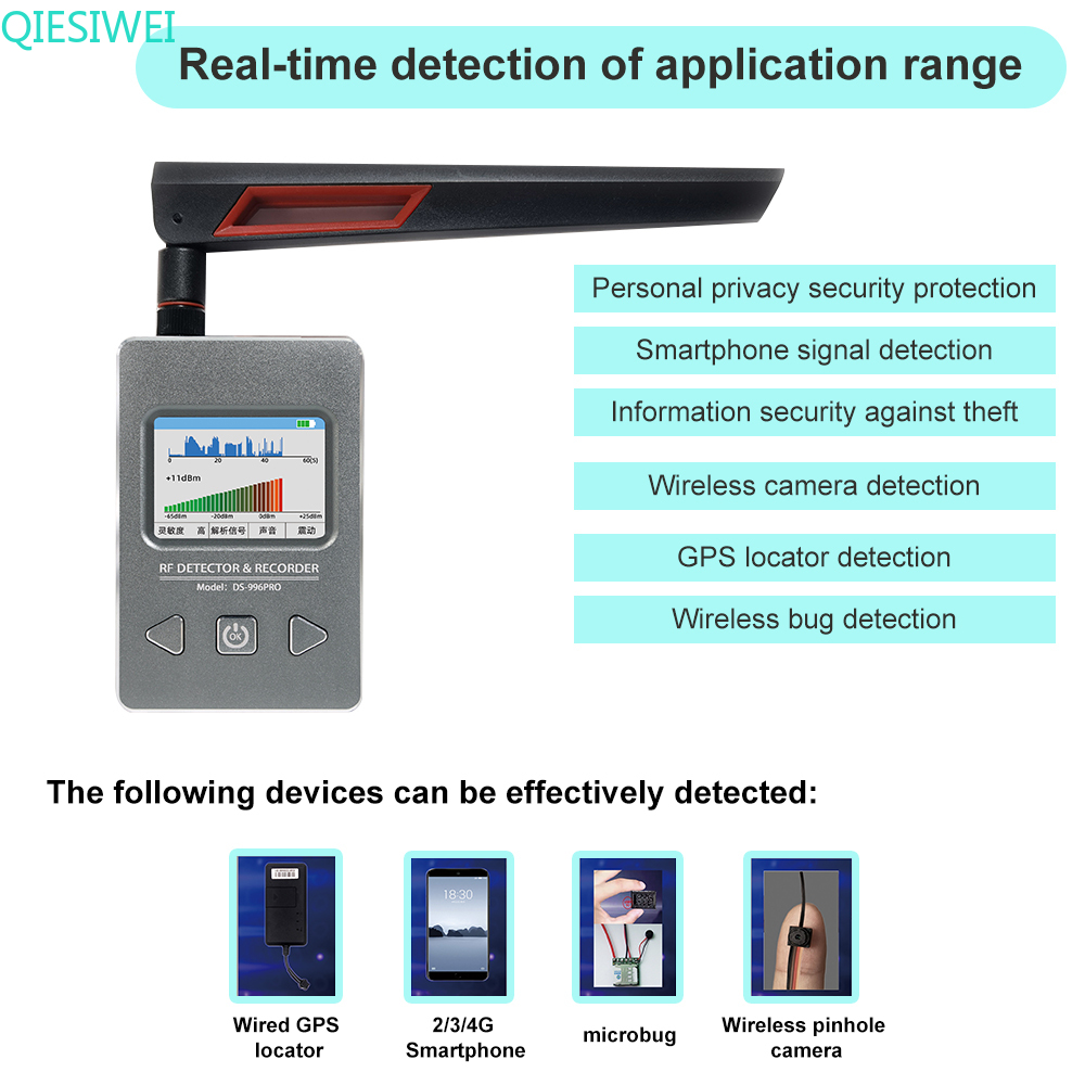 Professional GPS Tracker Finder Anti Spy Hidden Camera Mini Camera Spy Camera GSM Wiretap Sound Signal Spy Devices Detector