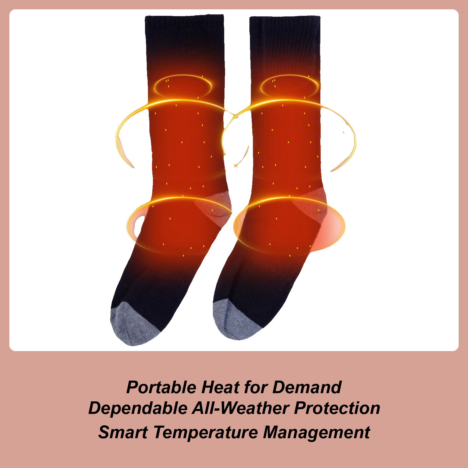 Electric Socks 2200mAh USB Heating Socks With 3 Heat Levels Thermal Warm Anti-Slip Gear For Hunting Riding Cycling Work Winter