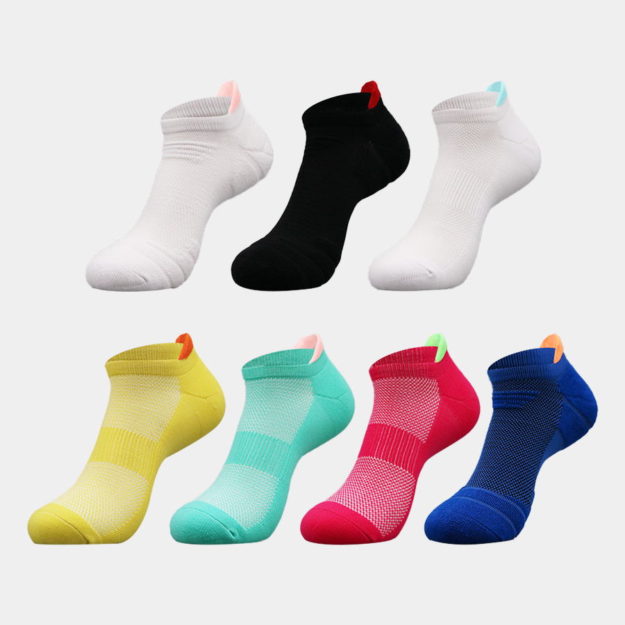 5pairs Running socks, short tube basketball socks, thick boat socks, training and fitness socks, towel bottom for men and women