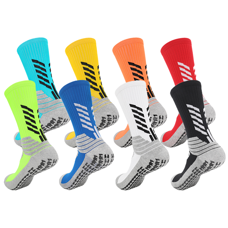 High Quality Anti Slip Soccer Socks for Men and Kids Boys Skid Thick Cushion Non-slip Socks White Black Blue Red