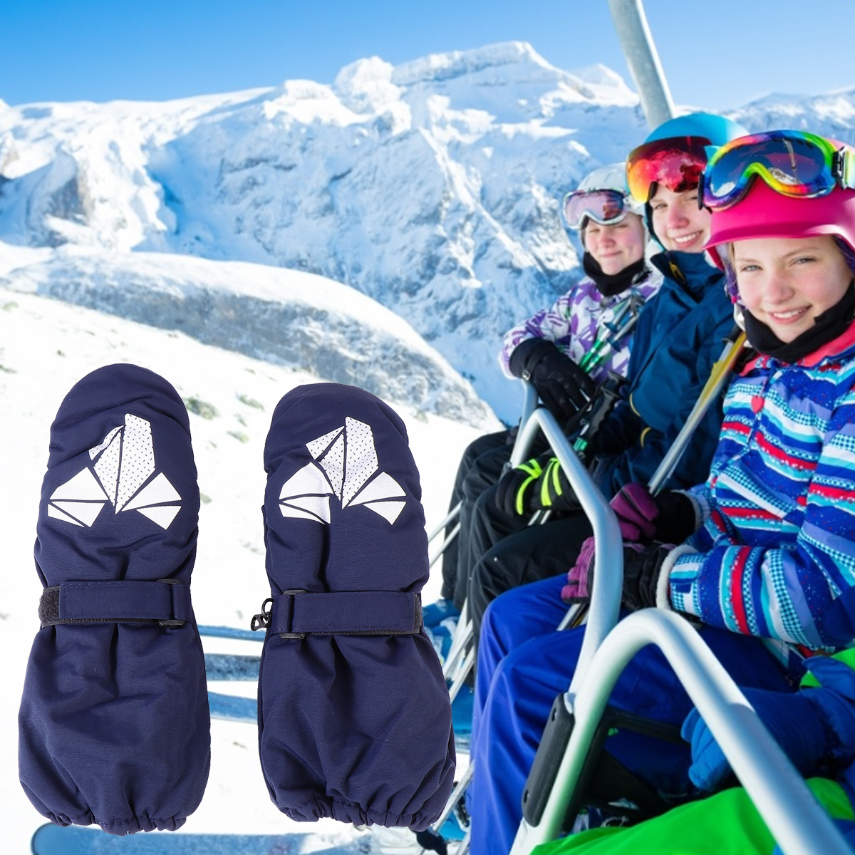 Waterproof Ski Gloves Kids Warm Youth Winter Keep Mittens For Child Outdoor Snow Climbing Riding Biking Sport Exercise