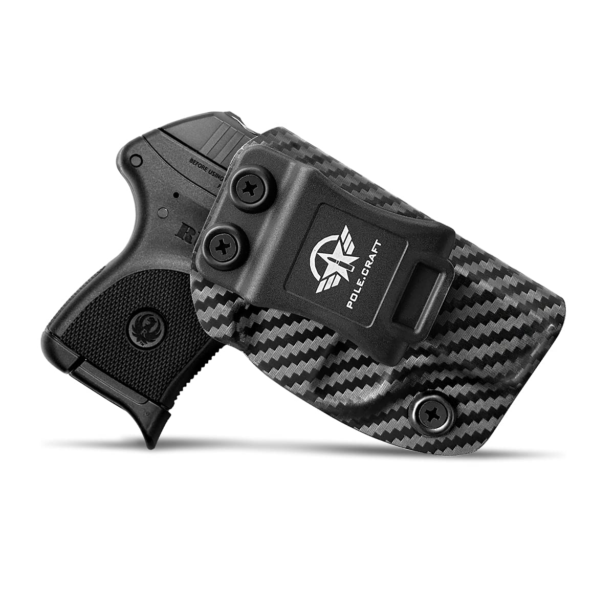Ruger LCP 380 Holster, Carbon Fiber Kydex Holster IWB for Ruger LCP 380 Concealed Carry - Inside Waistband Concealed Holster