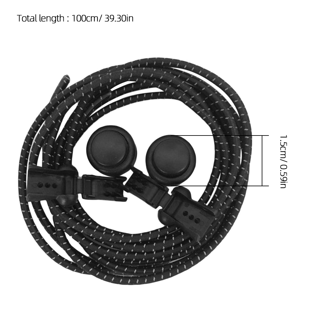 Reflective Shoelaces Black Navy Blue Sneakers Jogging Running Elastic Sports Shoe Accessories Fits Kids Adults