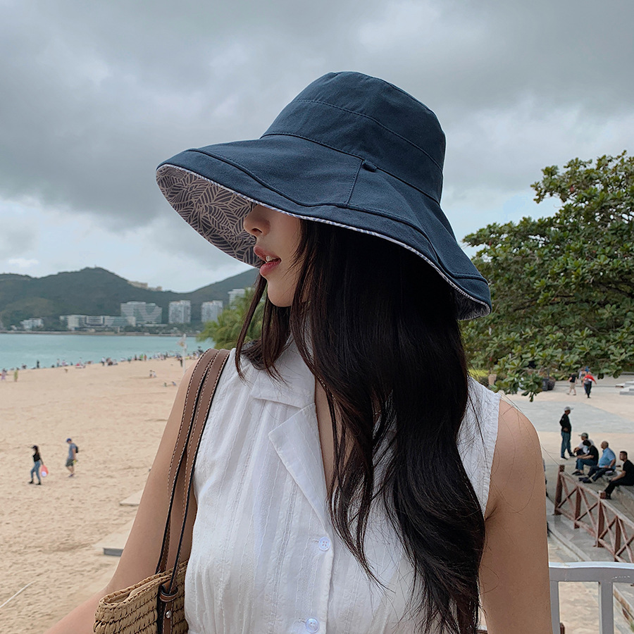 Large Sunscreen Double-sided Fisherman's Hat Women Spring Summer Sunscreen Hat UV Face Shading Sun Hat