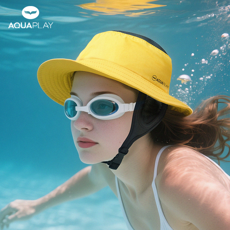 AquaPlay Universal Unisex Diving Cap Sun Hat Surfing Beach Drainage Hat Fisherman Hat Underwater Yellow Hat Fashion Matching Hat