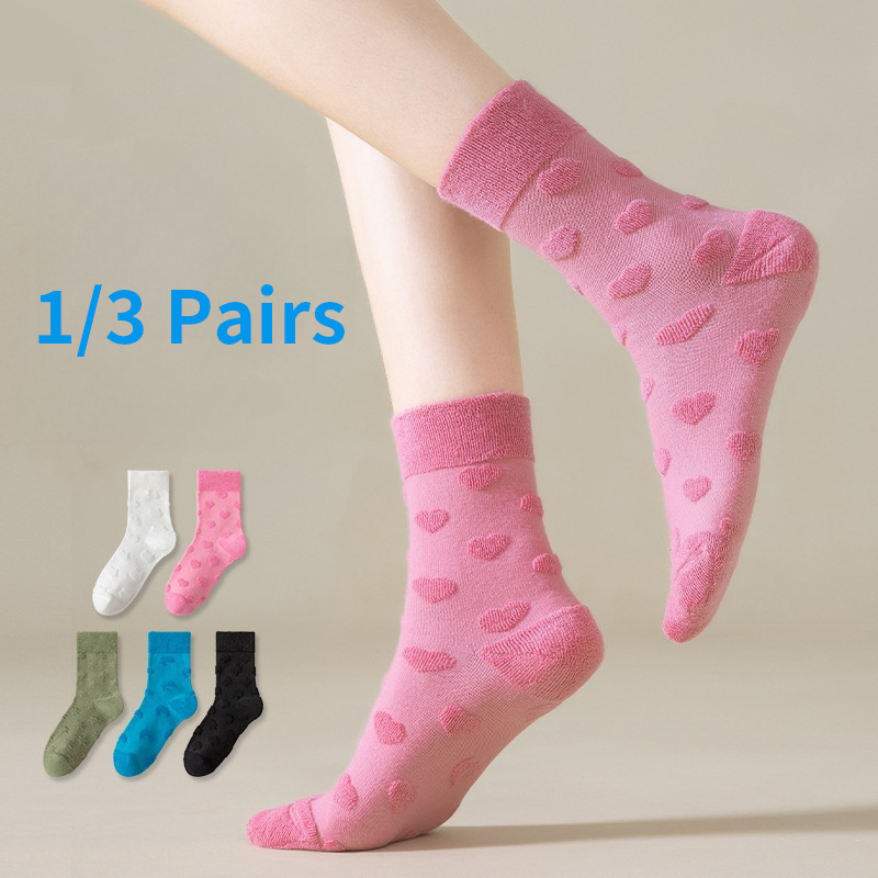 1/3 Pairs of Warm Women's Socks For Autumn And Winter, Suitable For Daily Life and Sports