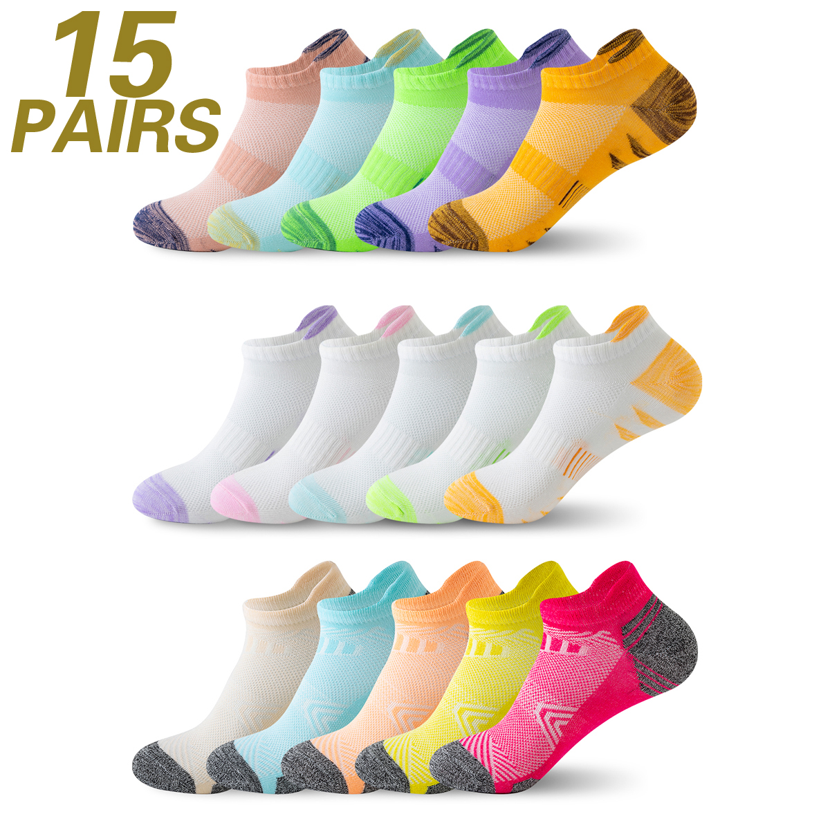 Sport Ankle Socks for women and men 10/15 Pairs Low-Cut sport socks for Running and Casual Wear Sport socks women and men