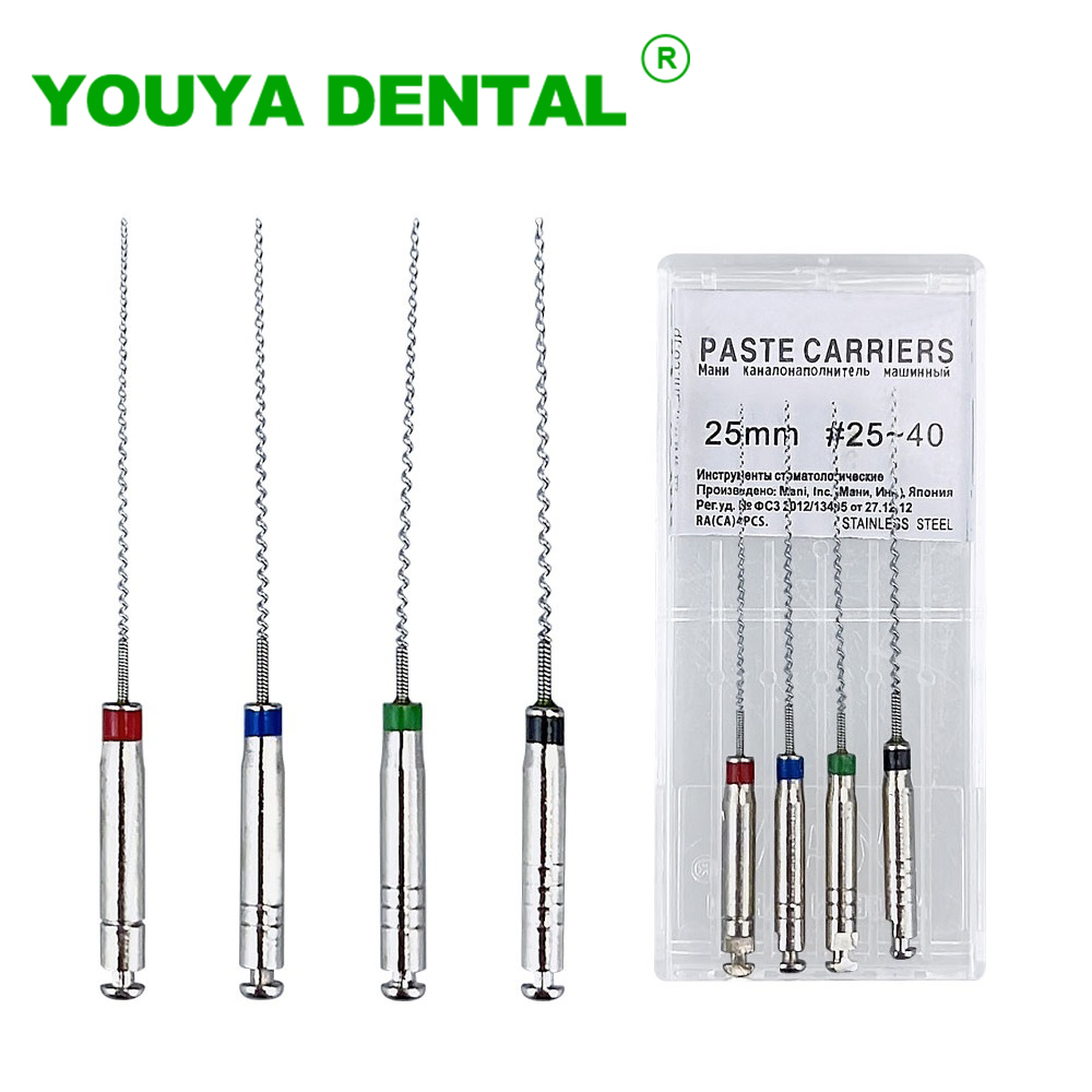 4pcs/Box Dental Paste Carriers Root Filler 25mm #25-40 Endodontic Reamers Drill Burs Endo Files Dentist Materials Instrument