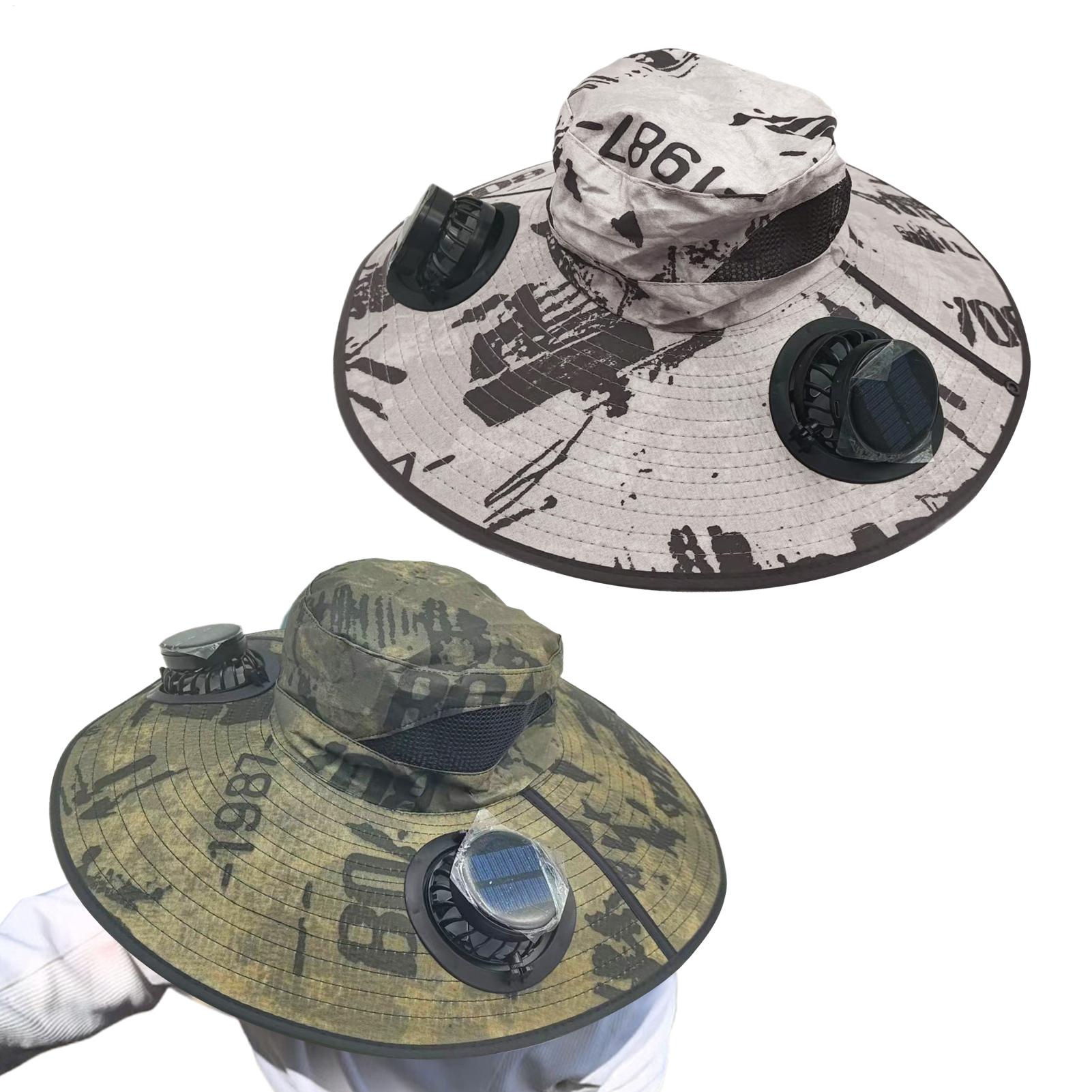 Outdoor Sun Hat With Solar Fans Fishing Hat With Solar Fan For Men Women Support USB Charging Sunhat With Adjustable Headband