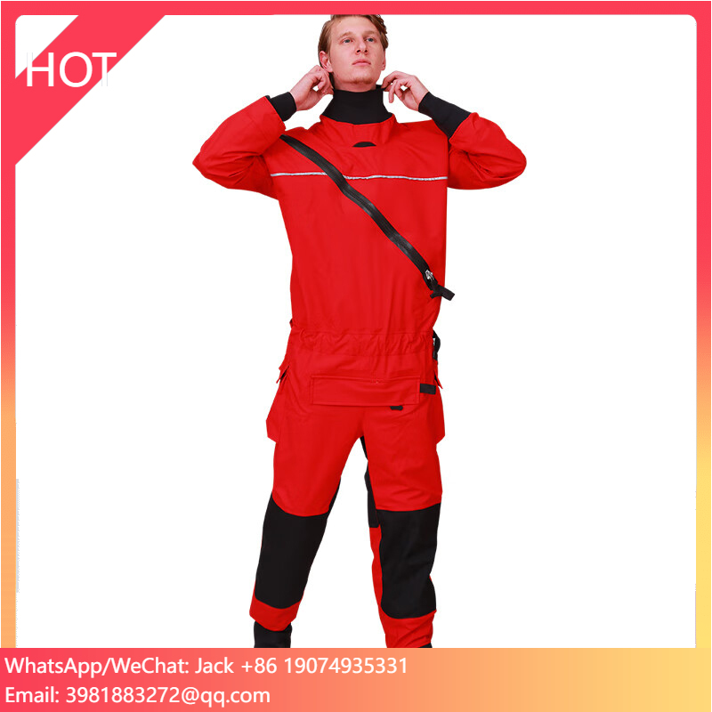 High-quality Red And Black Rescue Suit, Dry Rescue Suit, Waterproof And Warm-keeping, Marine Rescue Suit