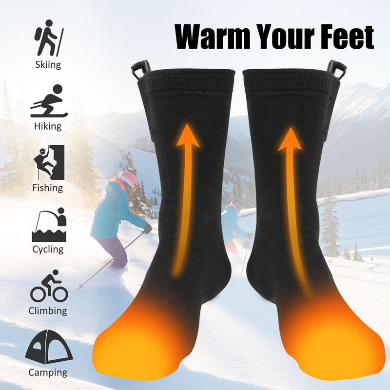 Electric Heated Socks USB Rechargeable Winter Warm Electric Heated Socks 55℃ Constant Temperature Heating Sock For Hiking Riding