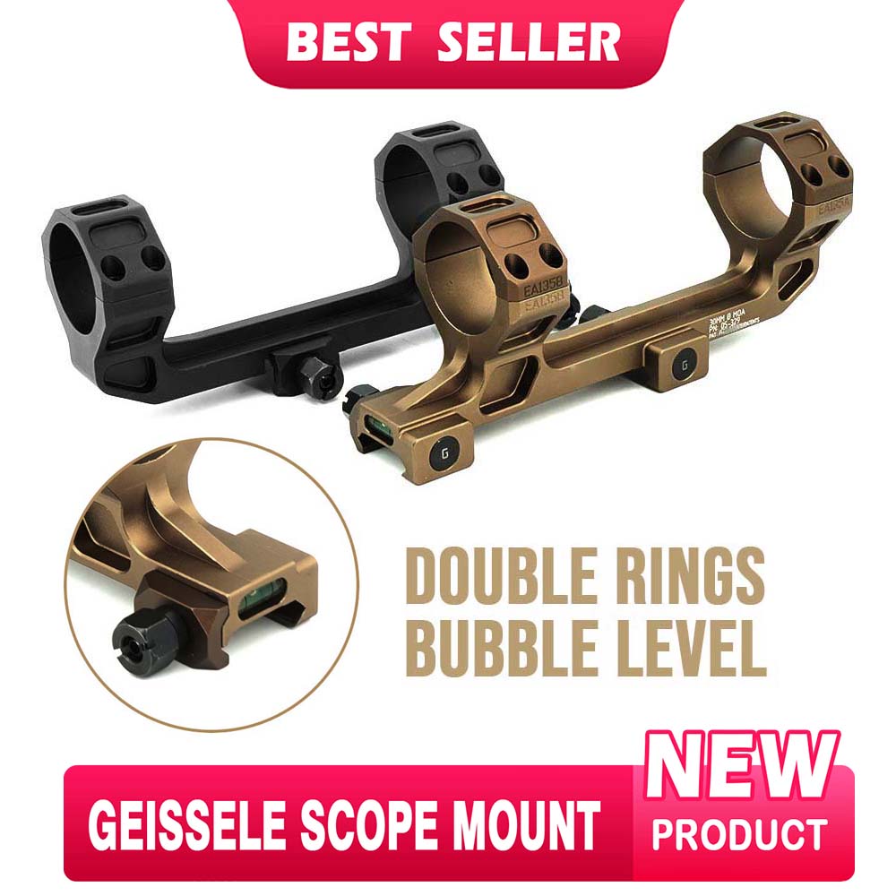 GE Scope Mount GE Riflescope Mount 30MM Tube 1.54Inch Height 0MOA AR-15/M4 Picatinny Mount Adapter Double Rings Bubble Level