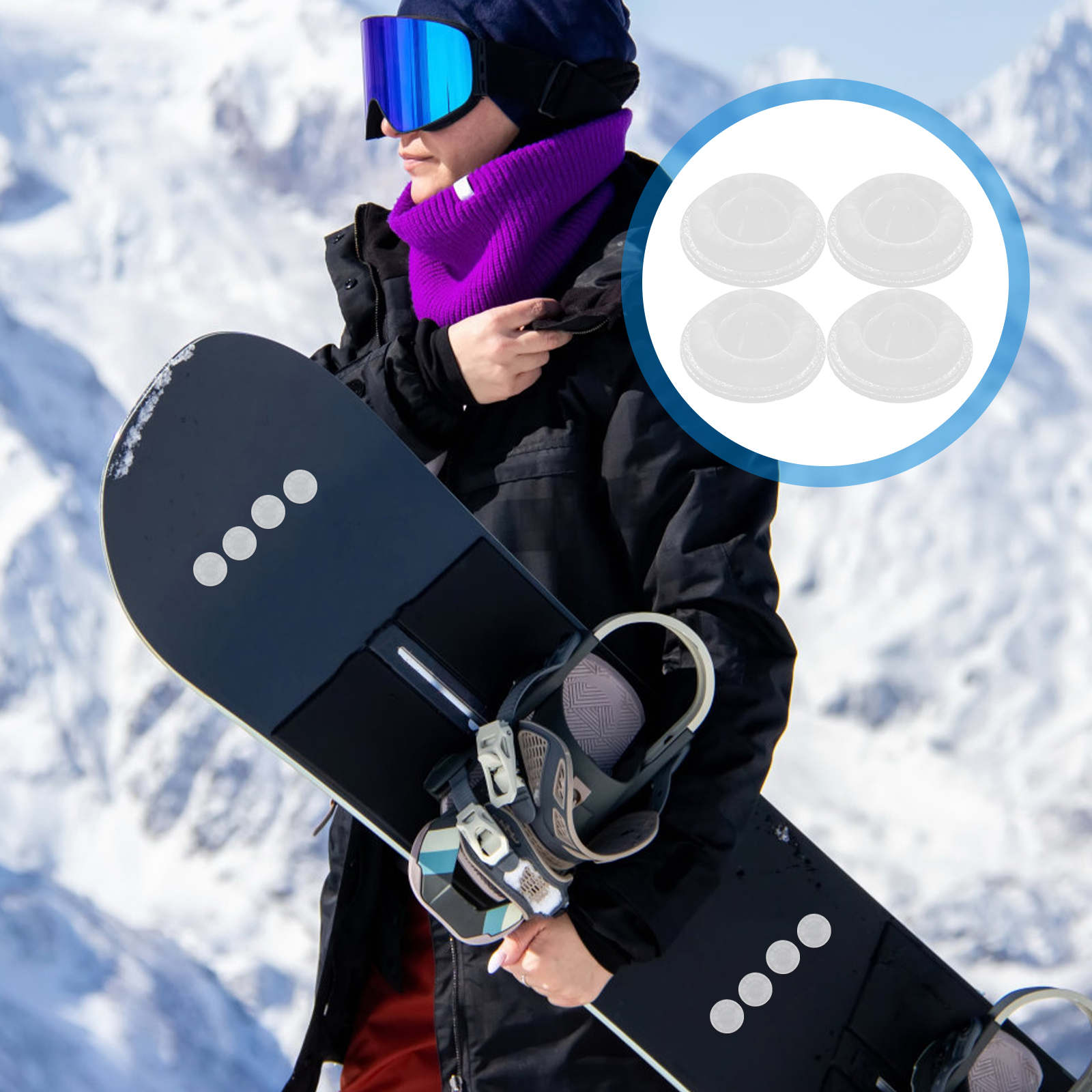 30Pcs Snowboard Anti Slip Sticker Self Adhesive Spike Pad Ski Board Grip Mat Winter Sports Accessories Outdoor Skating Decal