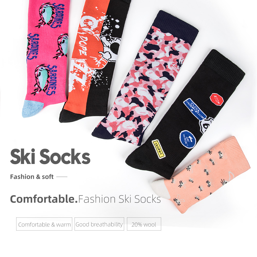 Copozz Outdoor Sports Ski Socks High Thickened Winter Snow Thermal Socks Walking Hiking Leg Warmers wool sock for Men Women