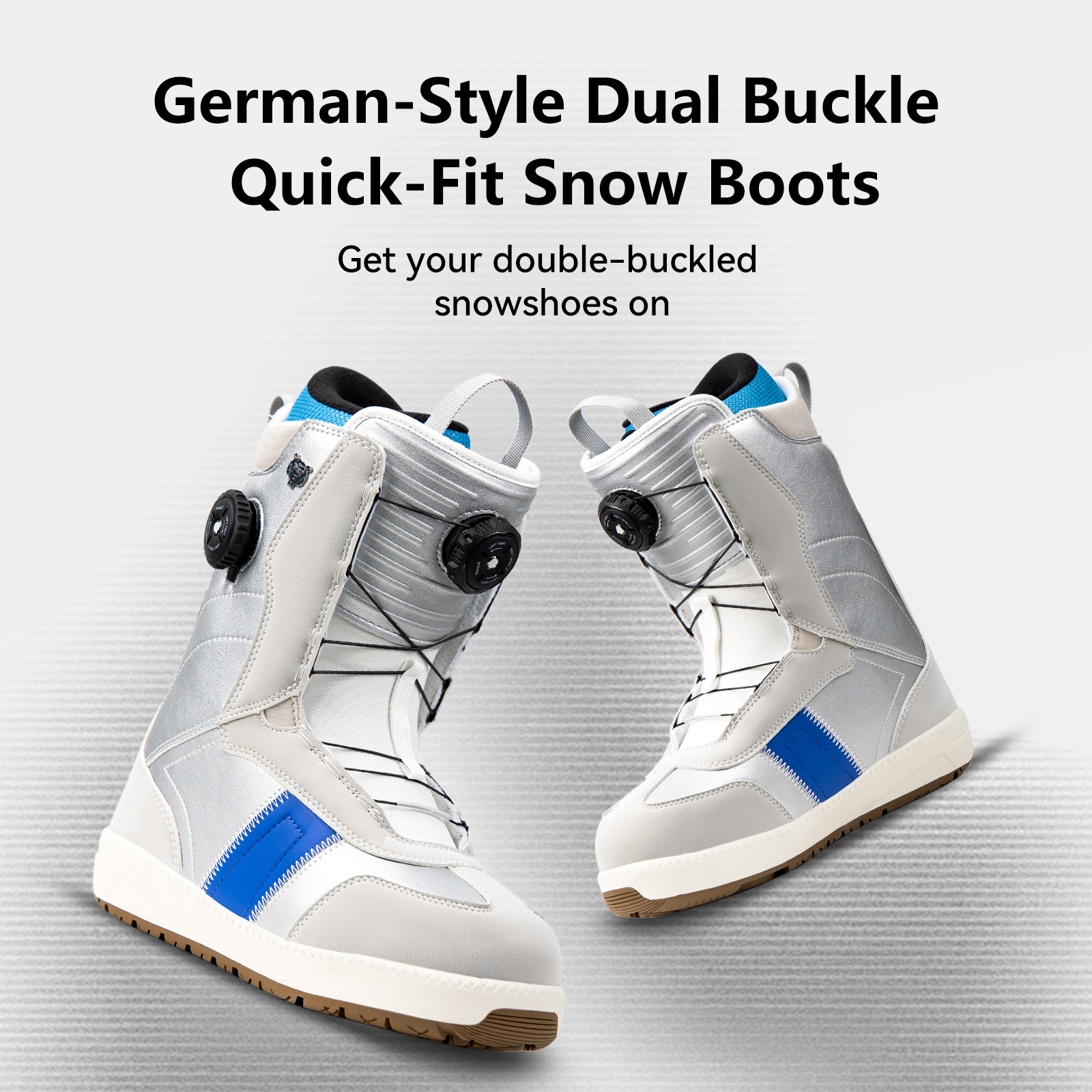 Dexun Dual Buckle Ski Boots Quick-Lace Waterproof Warm EVA Rubber Sole TPU Support Snowboard Shoes Size 36-45
