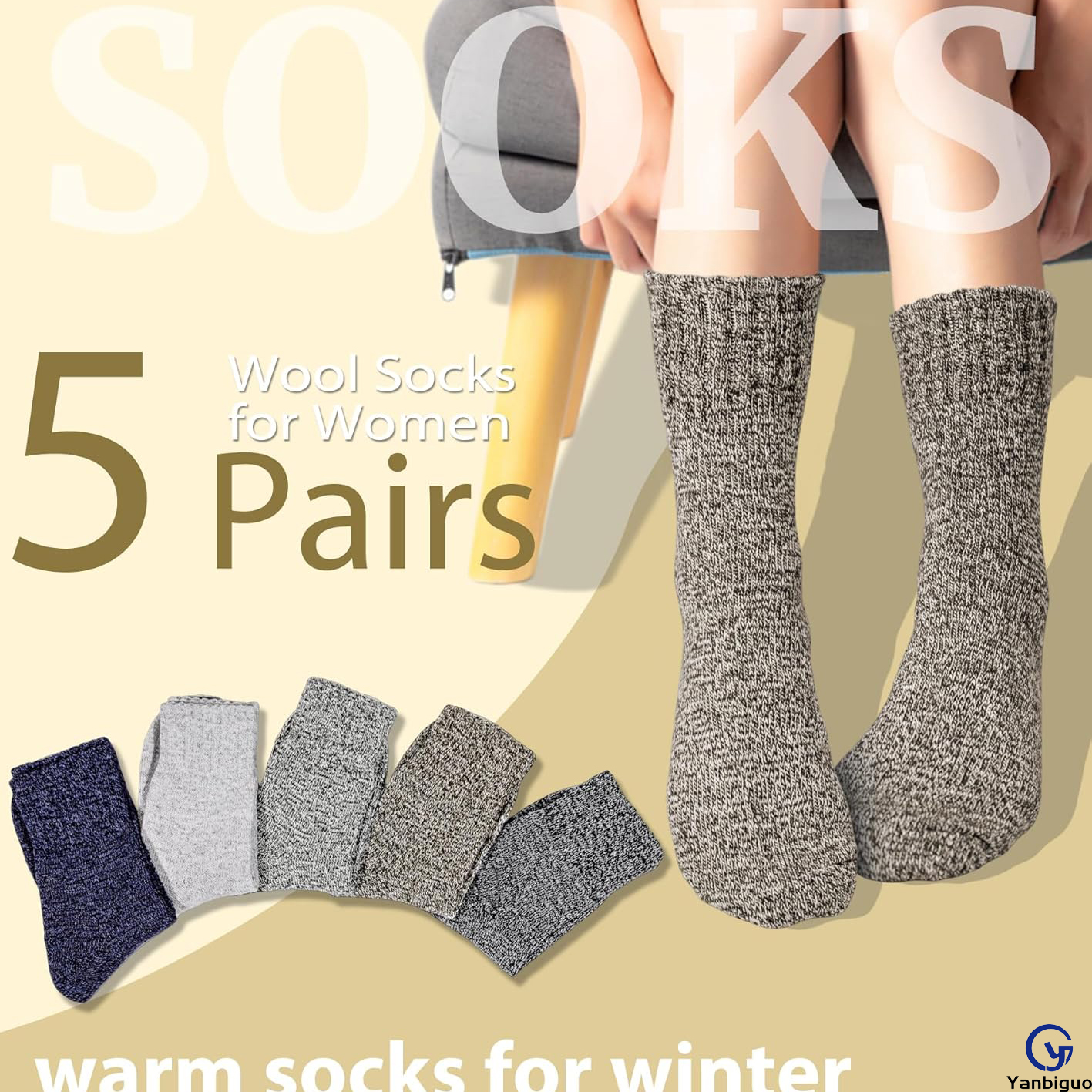 5 Pairs  Winter Warm Socks for Man Women Thick Comfort Casual Cotton Warm Crew Winter Warm Boot Socks for Christmas Gift