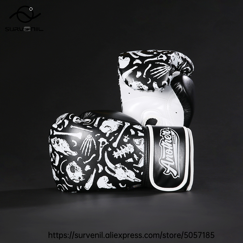Boxing Gloves Skeleton Sparring Muay Thai Kickboxing MMA Heavy Training Mitts Punching Bag Workout Pads Men Women 10 12 14 16 oz